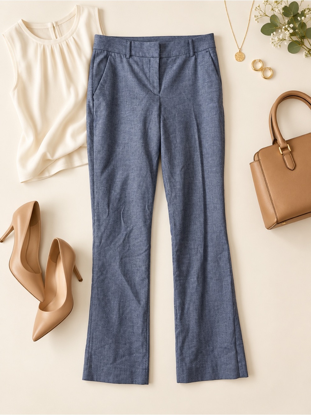 Express Columnist Barely Boot Pants Blue Gray Size 6 Long